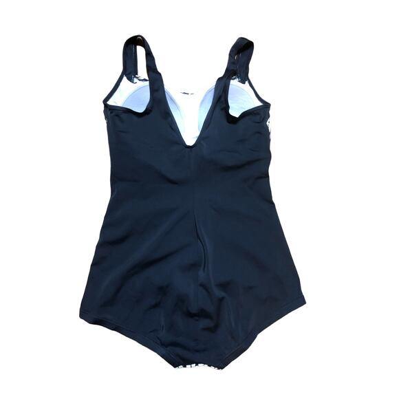 Gabar Ladies One Piece Swimsuit 18W 18 2X women’s Black & White Tropical - Picture 2 of 9